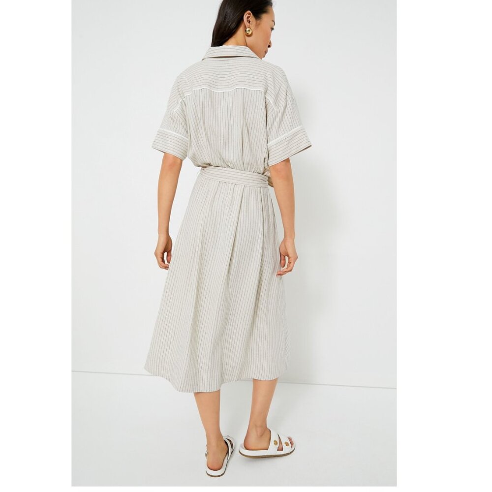 Tuckernuck | NEW Natural Stripe Kate Short Sleeve Midi Dress Size M - Picture 3 of 12